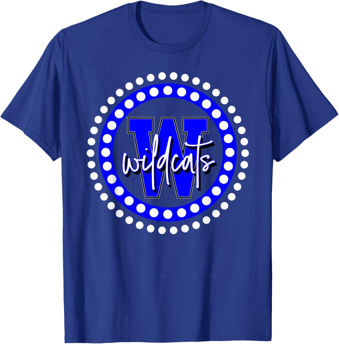 Wildcats Spirit Circle Blue White T-Shirt - T-Shirt | Royal