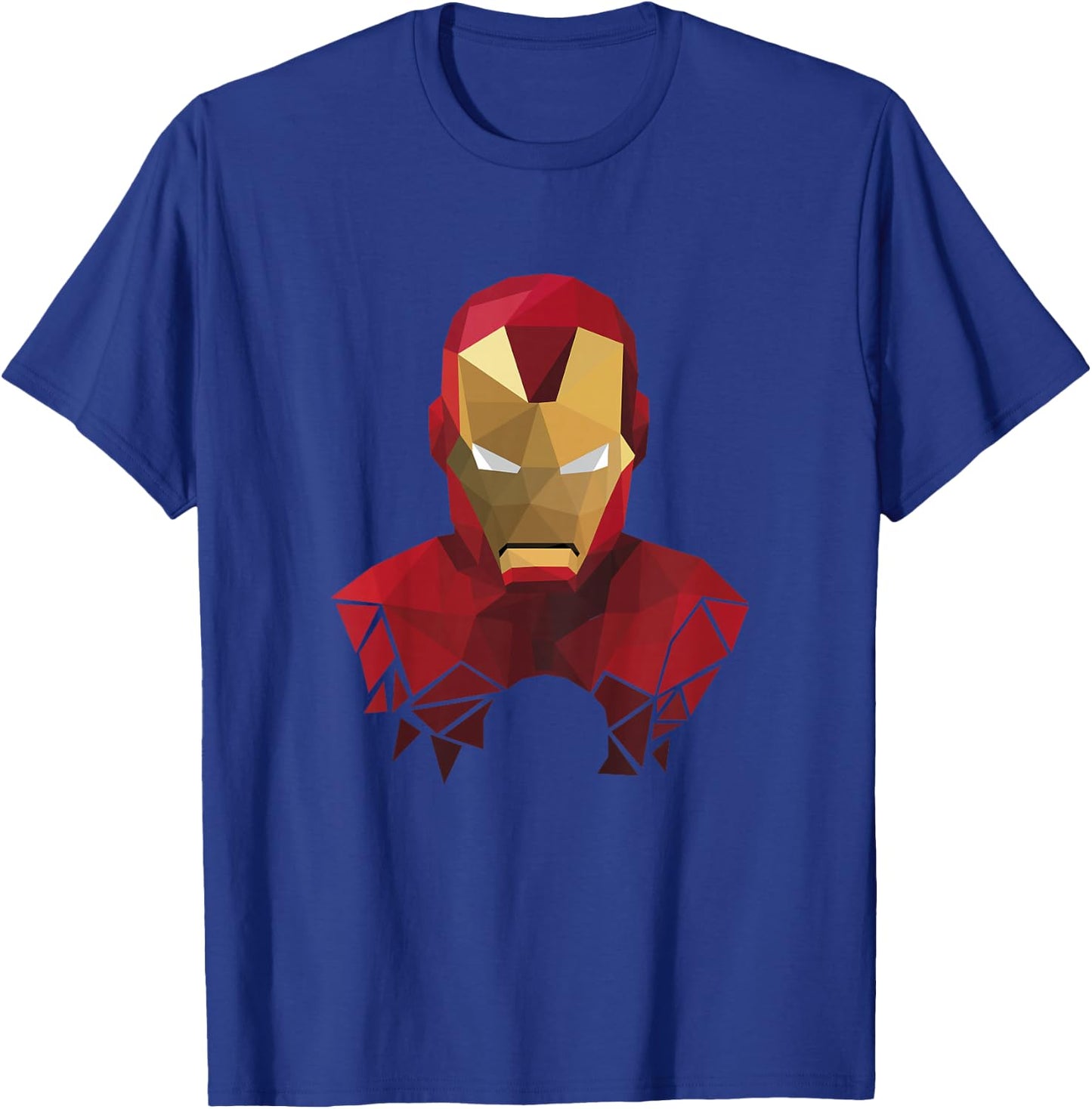Kids Marvel Iron Man Geometric Prism Shape Art Kids T-Shirt - T-Shirt | Royal