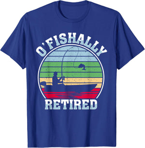 Fisherman Retirement Party Retired Fisher Lure Fishing T-Shirt - T-Shirt | Royal