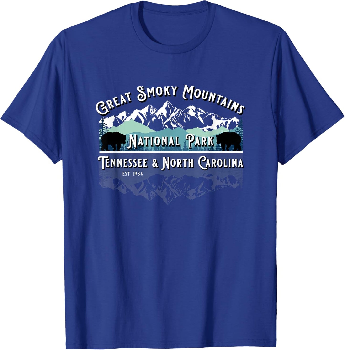 Great Smoky Mountains National Park USA Bear Hiking Souvenir T-Shirt - T-Shirt | Royal