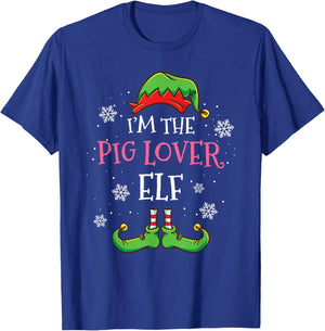 Im The Pig Lover Elf Christmas T-Shirt - T-Shirt | Royal