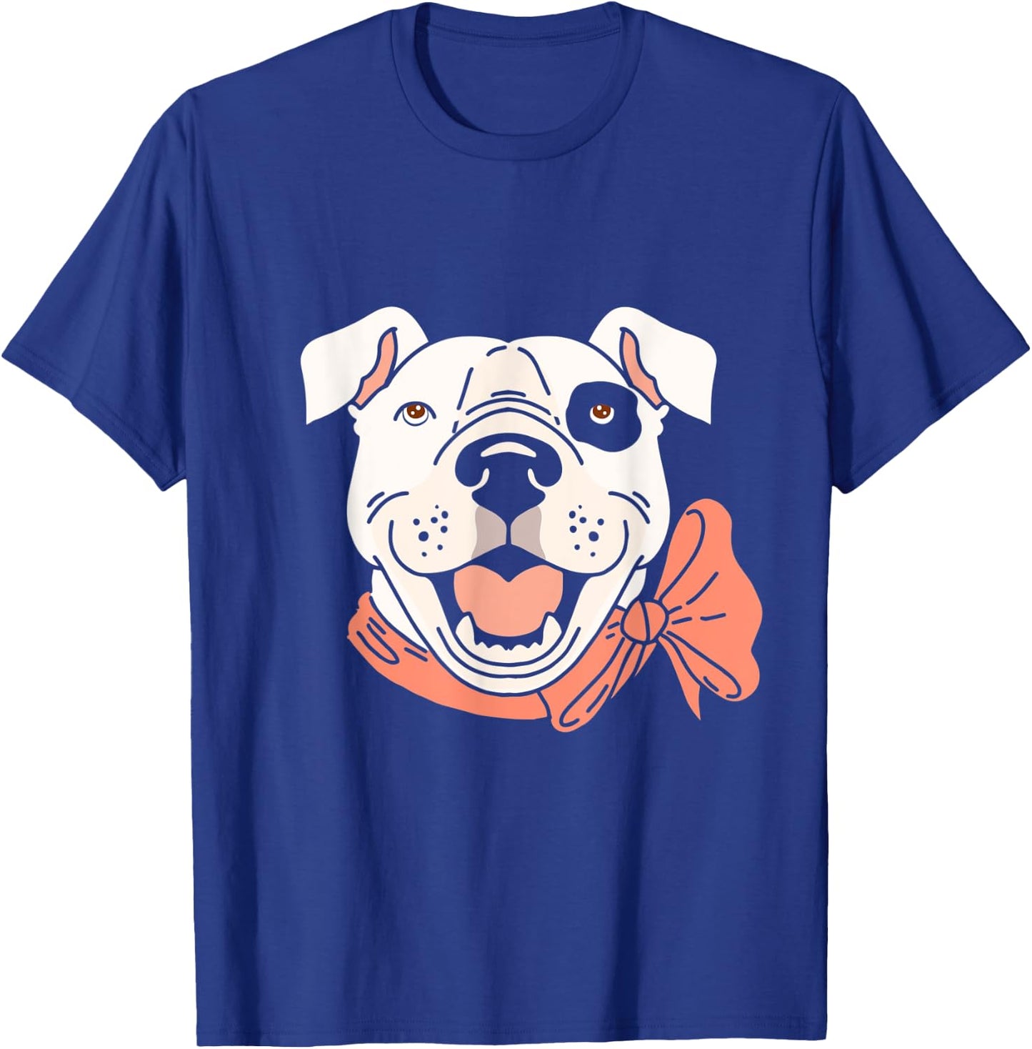 White with a Black Stain on a Eye and Brown Eyes, Pitbull T-Shirt - T-Shirt | Royal