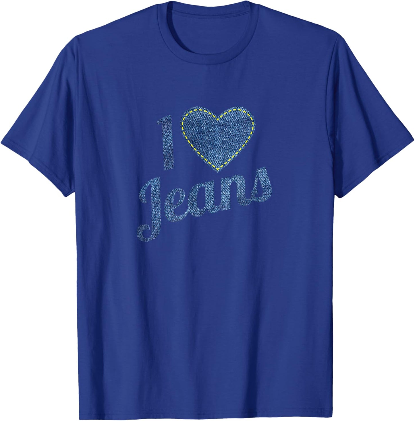 I love Jeans vintage Fashion Design with Seam Heart T-Shirt - T-Shirt | Royal