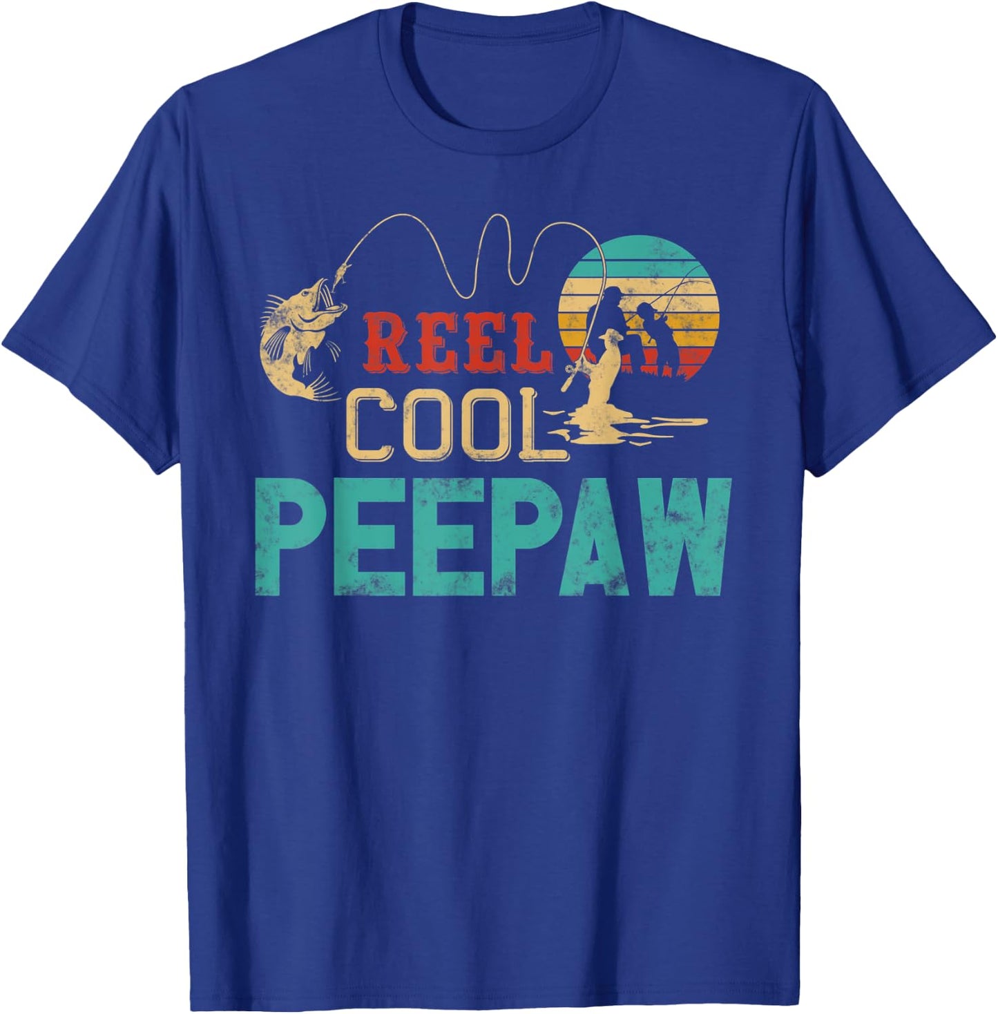 Reel Cool Peepaw vintage funny fishing rod gifts for Peepaw T-Shirt - T-Shirt | Royal