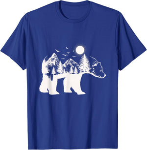 Bear illustration made of trees bears T-Shirt - T-Shirt | Royal
