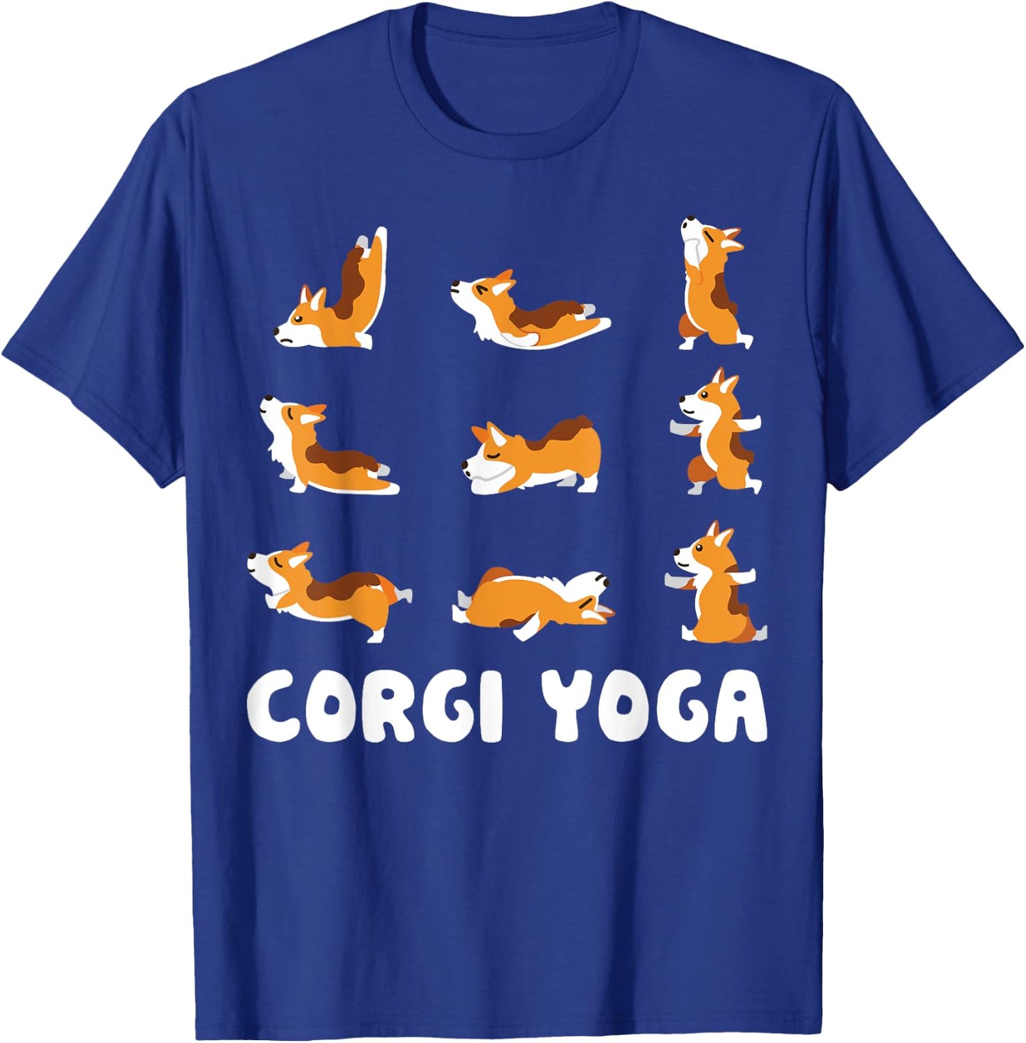 Corgi Yoga Cute Meditation Workout Exercise Dog Mom Gift T-Shirt - T-Shirt | Royal