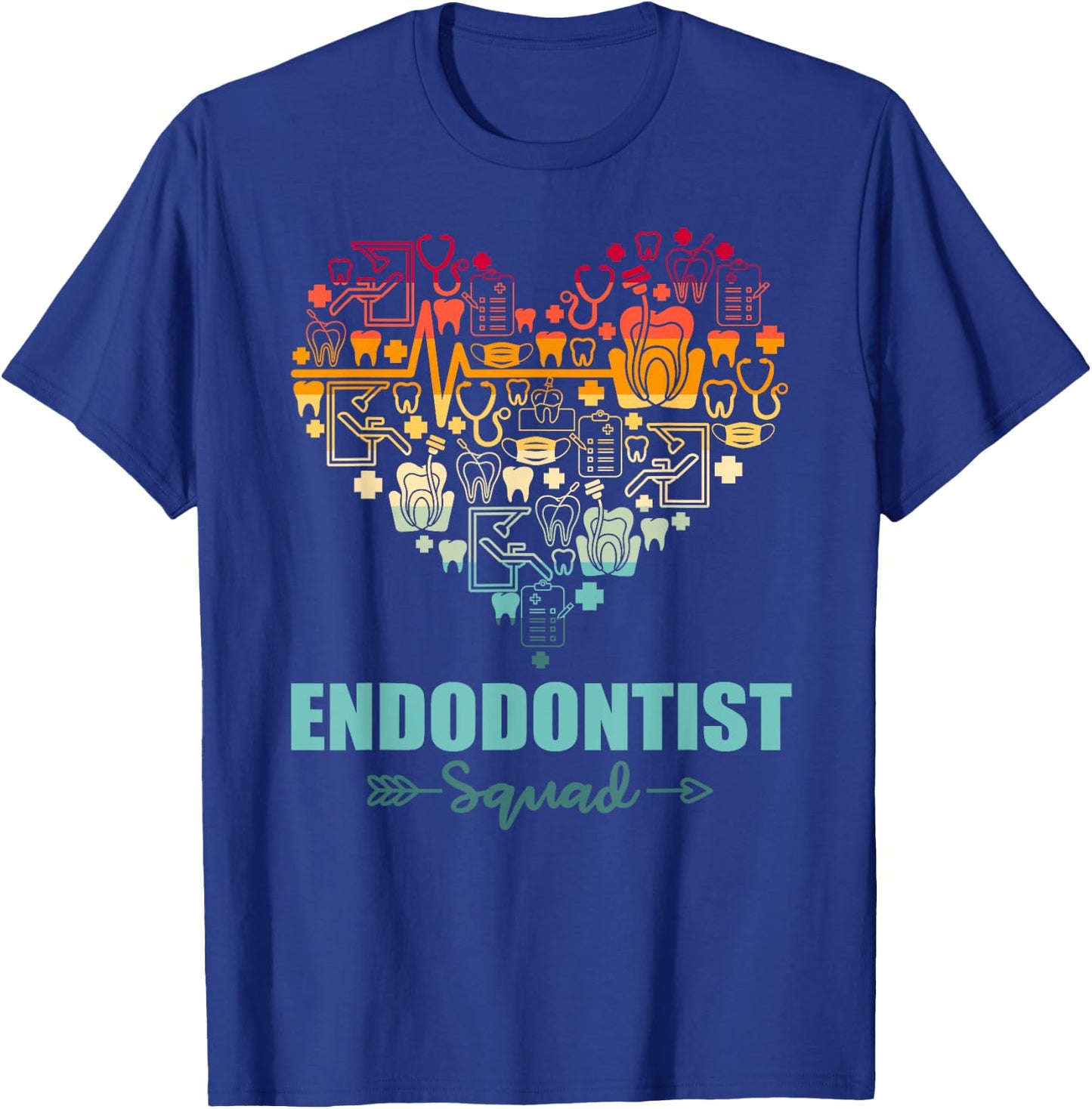Endodontist Heart Funny Vintage Endodontic Dental T-Shirt - T-Shirt | Royal