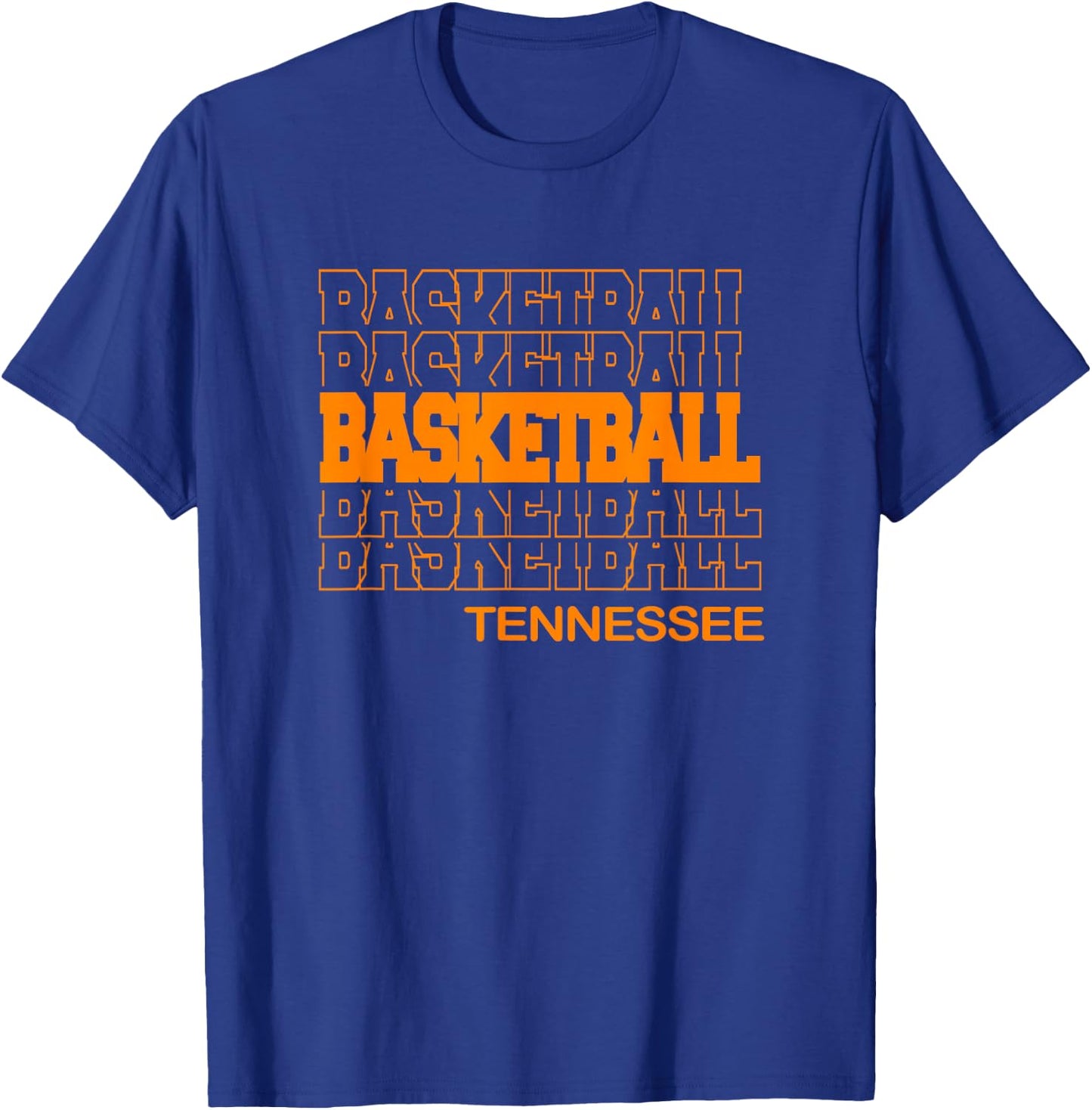Basketball Tennessee in Modern Stacked Lettering T-Shirt - T-Shirt | Royal