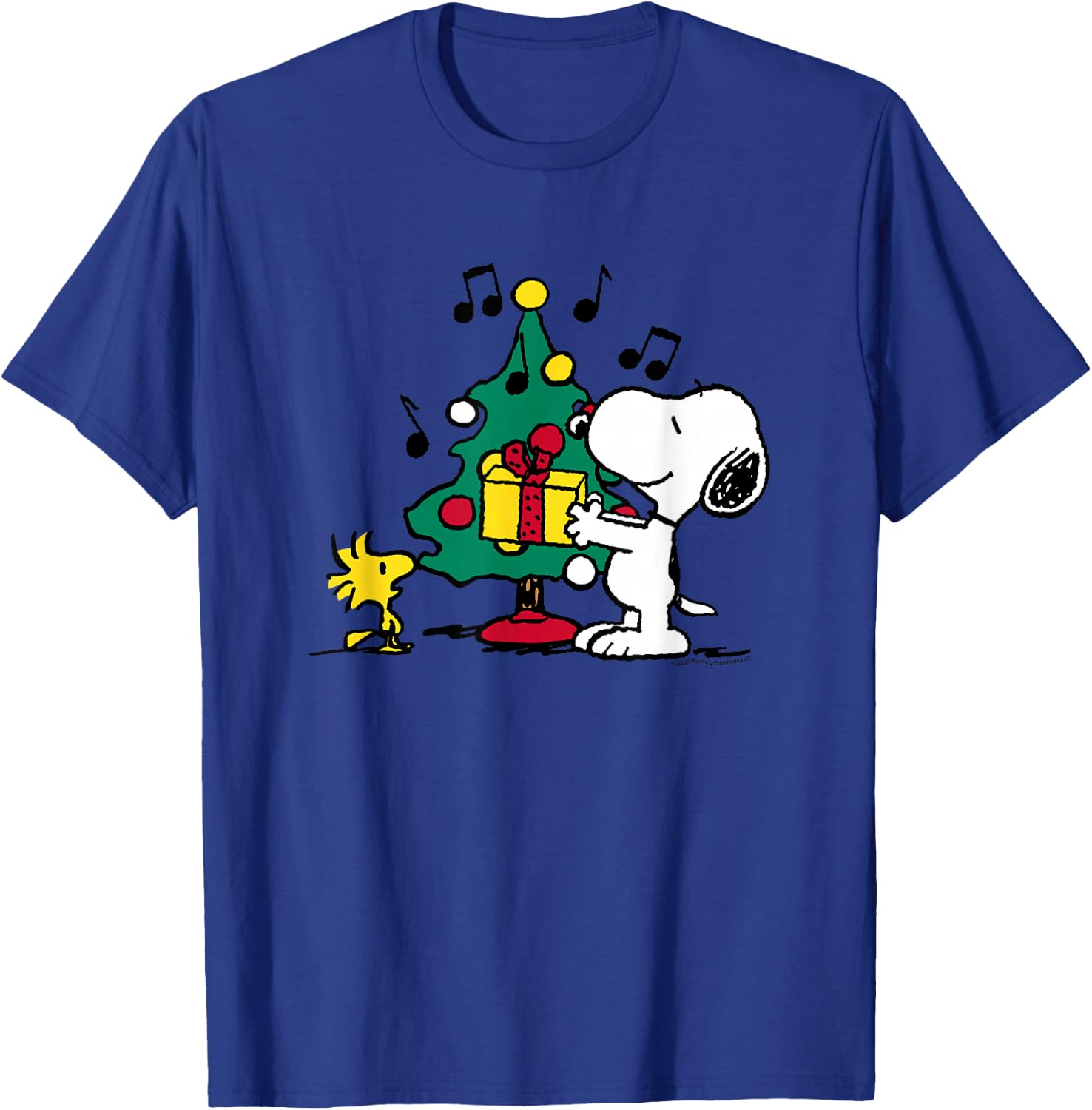 Peanuts - Snoopy & Woodstock Christmas Tree T-Shirt - T-Shirt | Royal