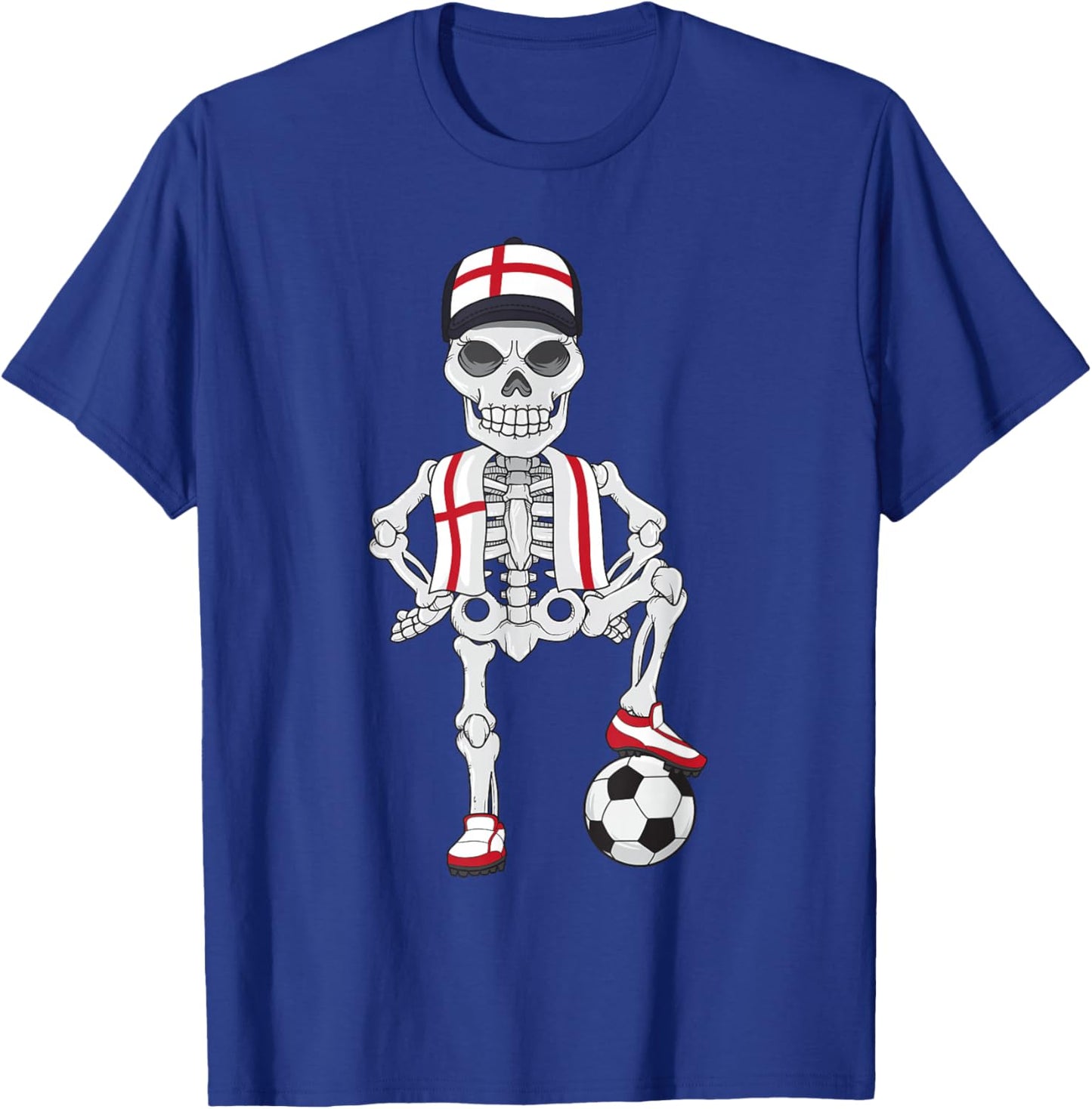 England Soccer Skeleton Fan Team Gift T-Shirt - T-Shirt | Royal