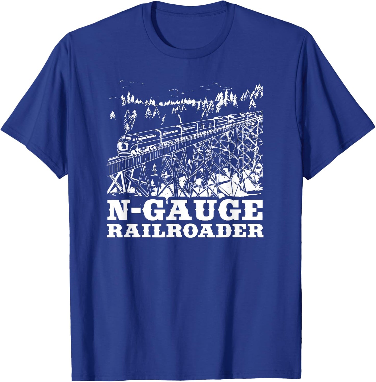 Model Train N Gauge Railroad Model Railway Train N Scale T-Shirt - T-Shirt | Royal