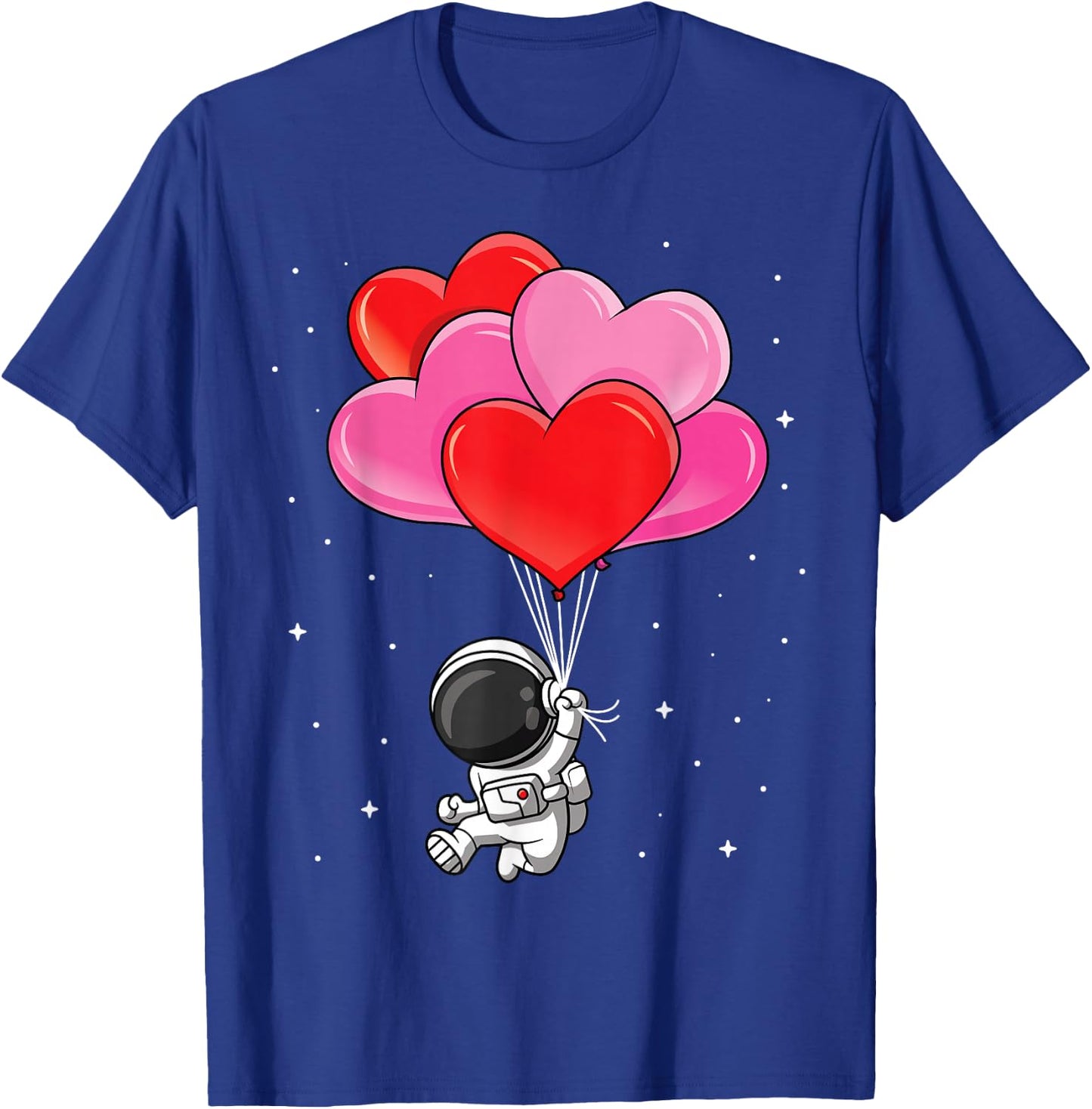 Funny Astronaut Heart Balloons Valentines Day Kids T-Shirt - T-Shirt | Royal