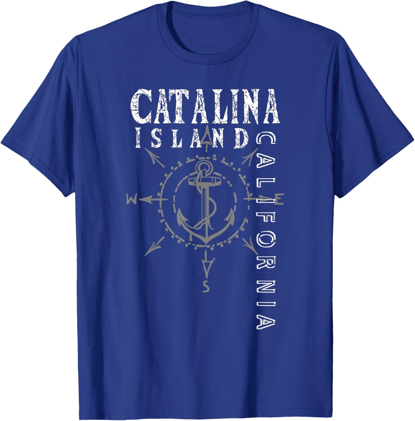 Catalina Island Souvenir Sailing Compass Rose T-Shirt - T-Shirt | Royal