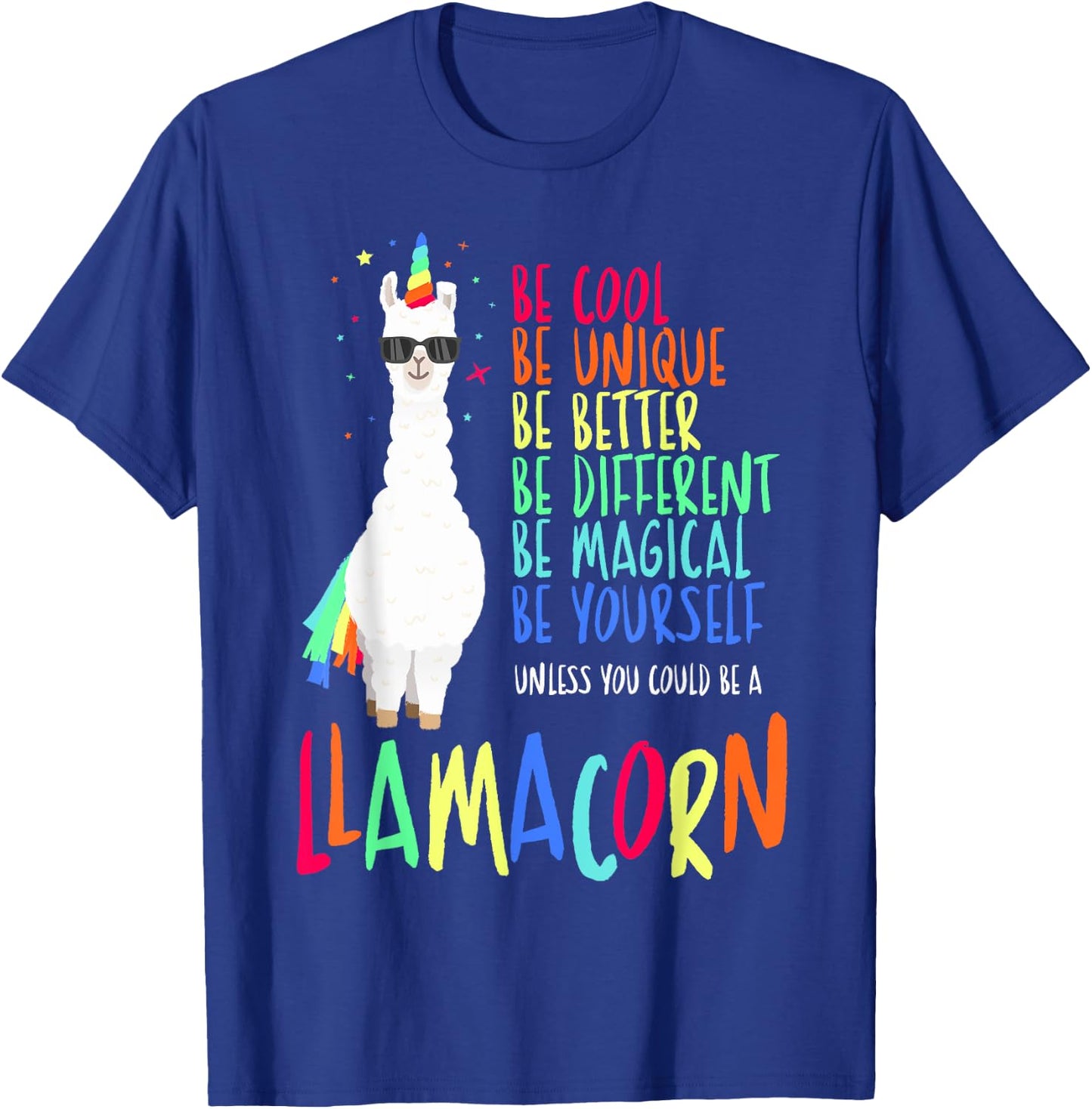 Funny Llamacorn - Funny Cute Llama Unicorn T-Shirt - T-Shirt | Royal