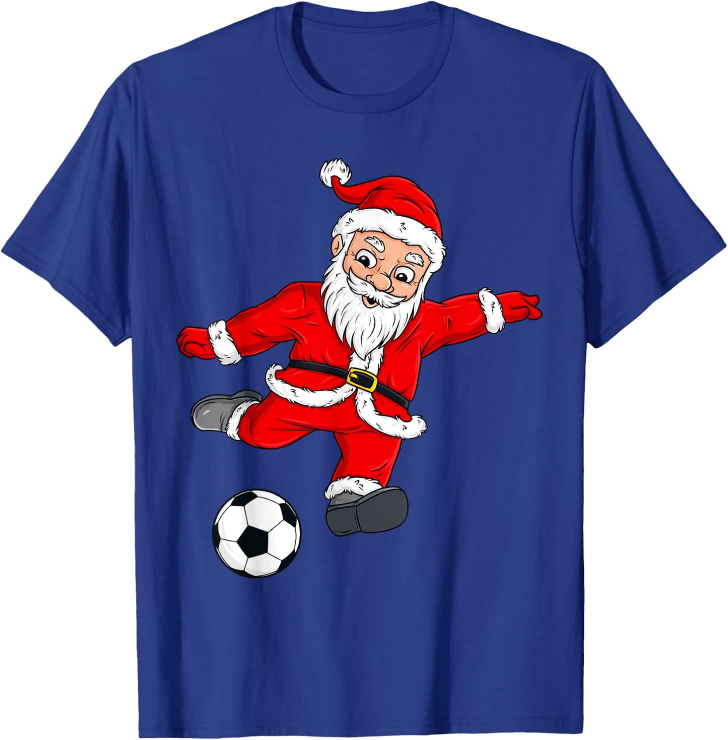 Christmas Santa Claus Soccer Ball Funny Boys Girls Kids Xmas T-Shirt - T-Shirt | Royal