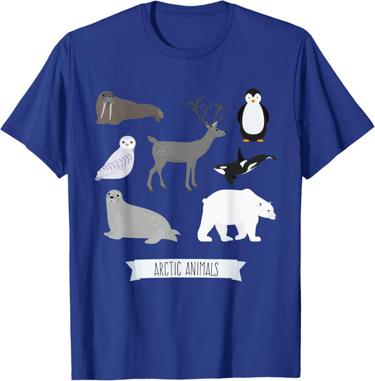 Arctic Animals Gift Walrus Penguin Polar Bear Arctic Kids T-Shirt - T-Shirt | Royal