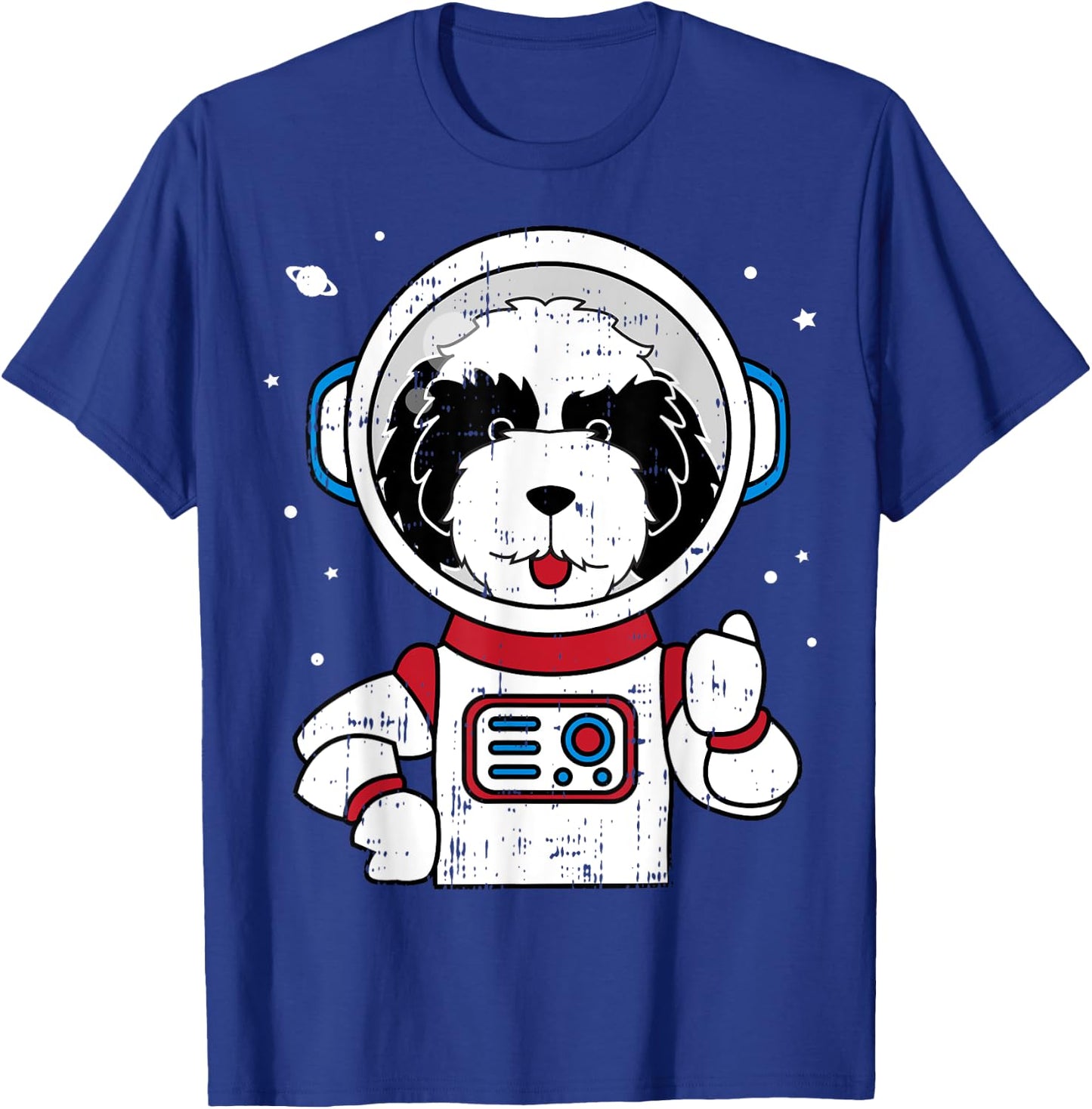 Sheepadoodle Astronaut Space Cute Dog Lover Gift Men Women Kids T-Shirt - T-Shirt | Royal