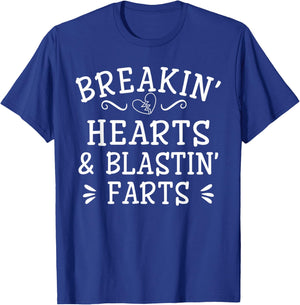 Breaking Hearts and Blasting Farts Kids Funny T-Shirt - T-Shirt | Royal