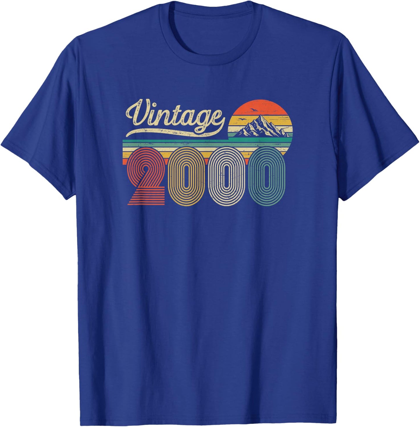 26th Birthday Man Woman - Vintage Born in 2000 Classic Retro T-Shirt - T-Shirt | Royal