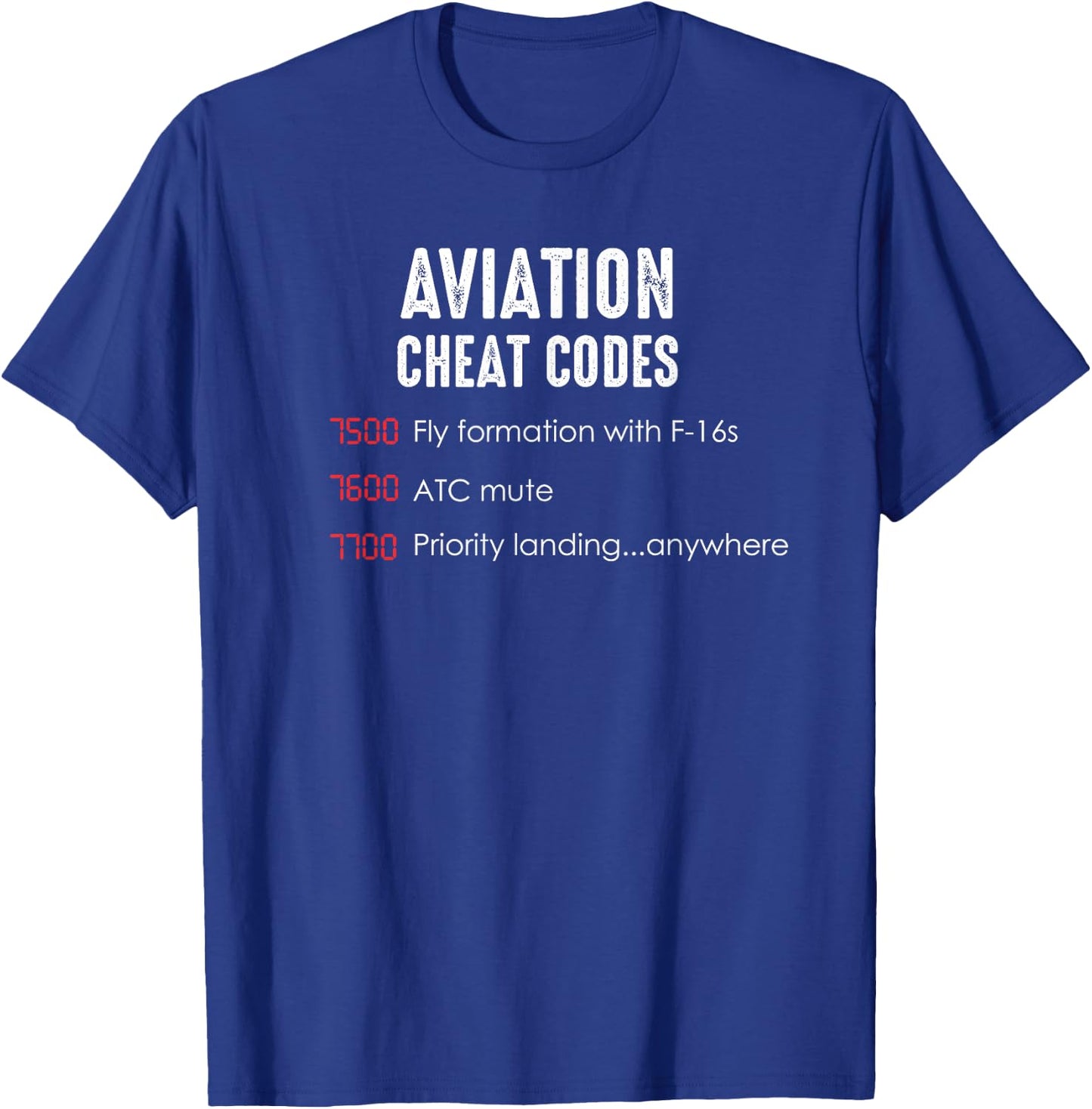 Aviation cheat codes - Funny shirt for pilots and ATC T-Shirt - T-Shirt | Royal