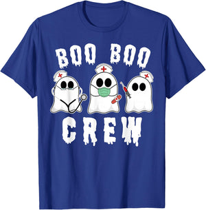 Boo Boo Crew Funny Nurse Halloween Ghost Costume T-Shirt - T-Shirt | Royal