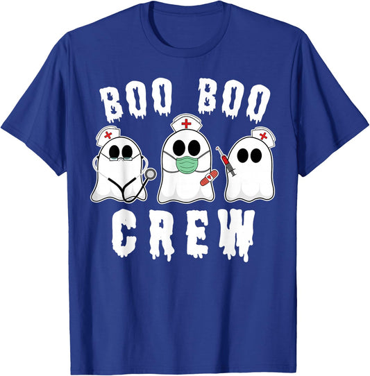 Boo Boo Crew Funny Nurse Halloween Ghost Costume T-Shirt - T-Shirt | Royal