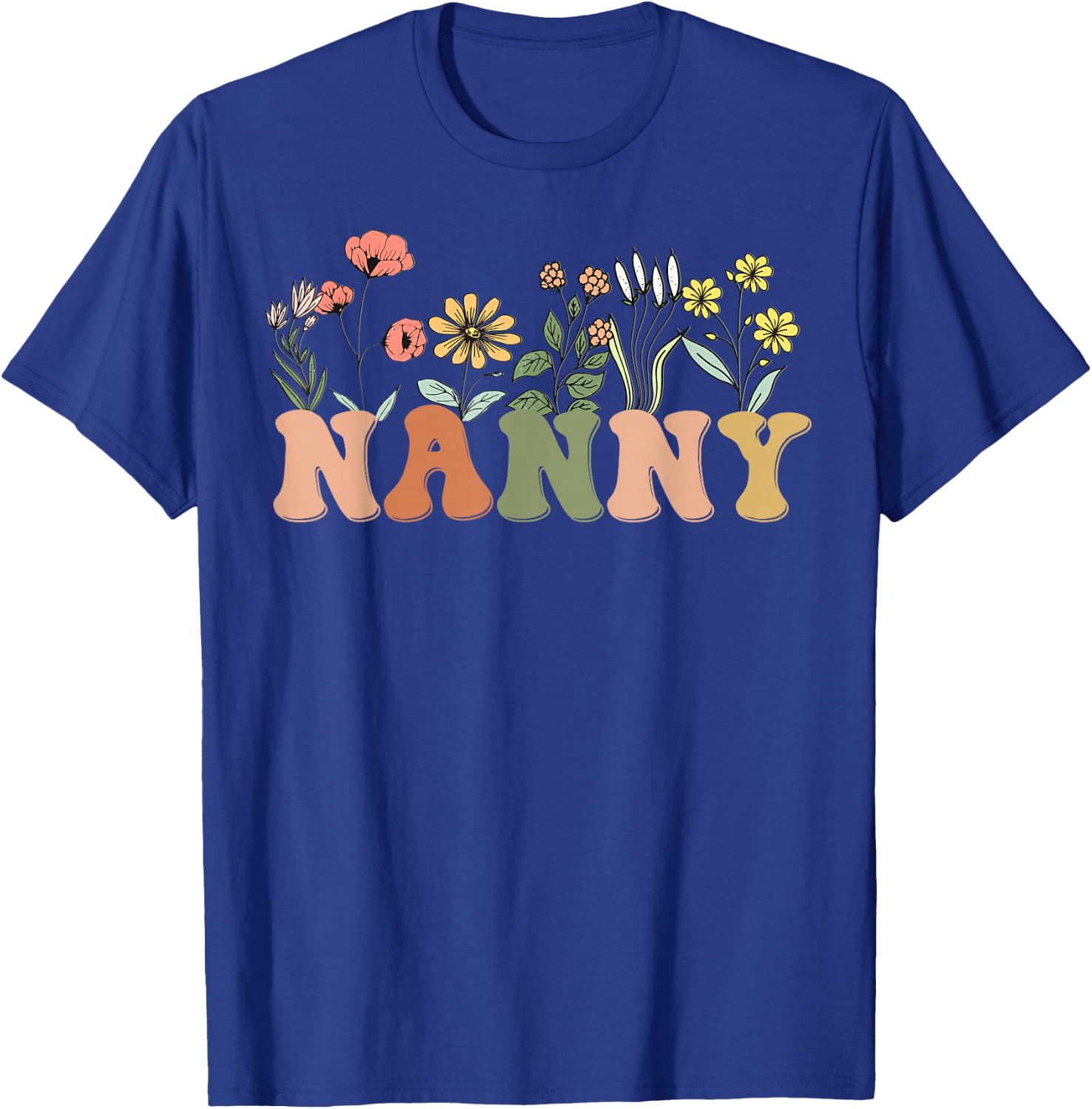 Wildflowers Nanny Floral Mother's Day Nanny T-Shirt - T-Shirt | Royal