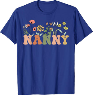 Wildflowers Nanny Floral Mother's Day Nanny T-Shirt - T-Shirt | Royal