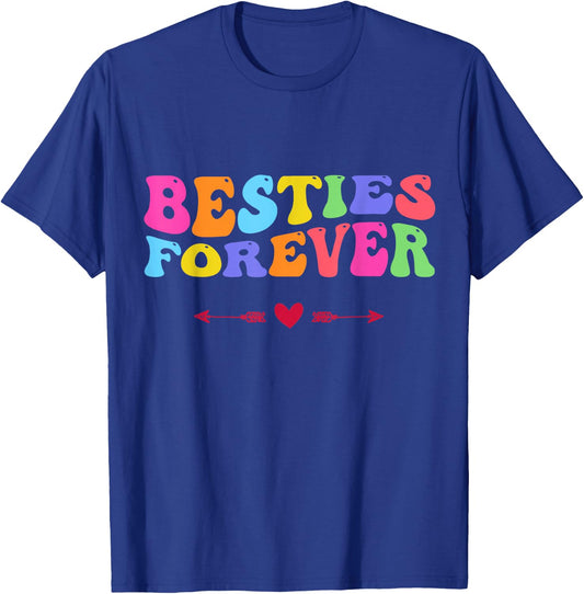 Besties Forever BFF Best Friendship Heart Team Funny T-Shirt - T-Shirt | Royal