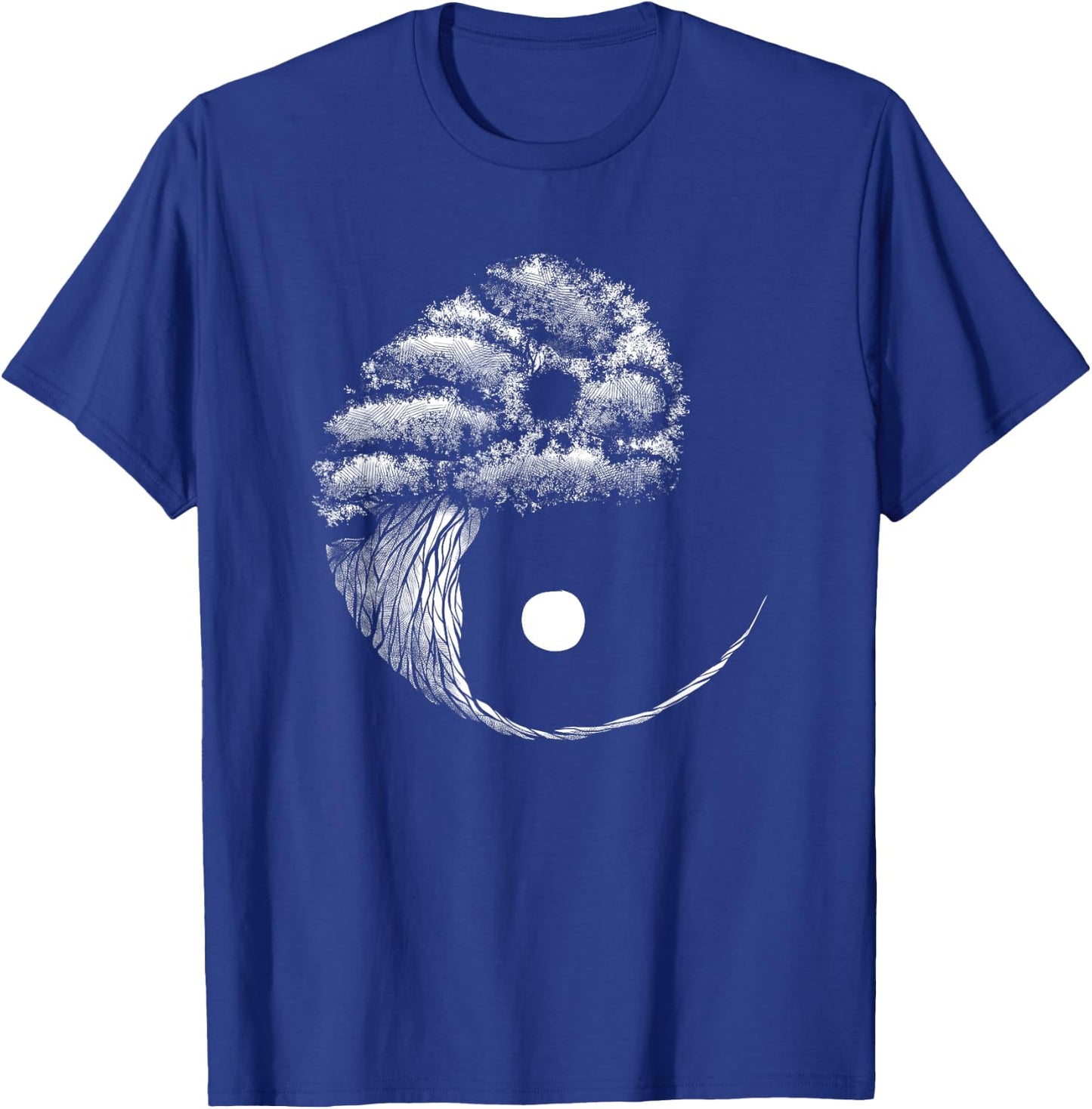 Cute Yin Yang Design Buddhist Men Women Bonsai Tree Lovers T-Shirt - T-Shirt | Royal
