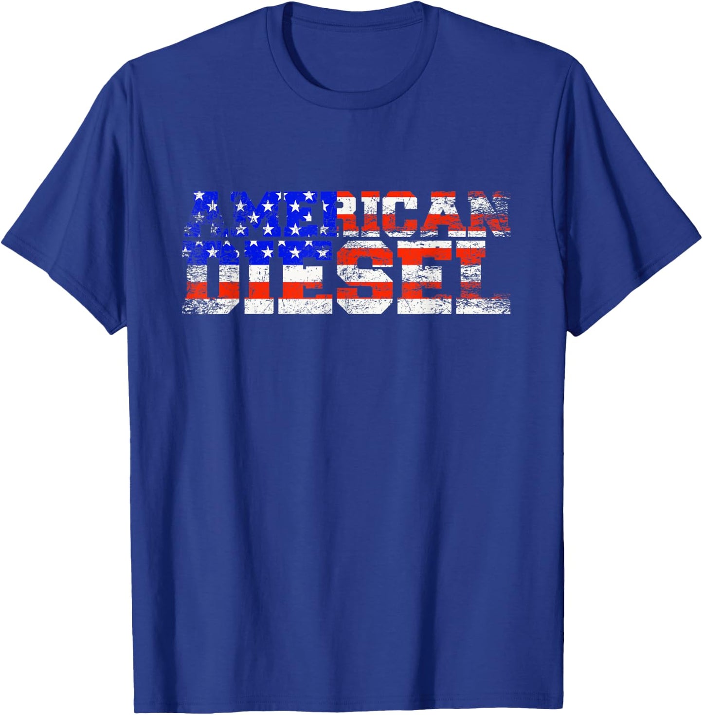 American Diesel Big Rig Trucker American Flag Diesel T-Shirt - T-Shirt | Royal