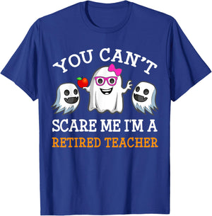 Funny Retired Teacher Ghost Halloween Costume Women Girl T-Shirt - T-Shirt | Royal