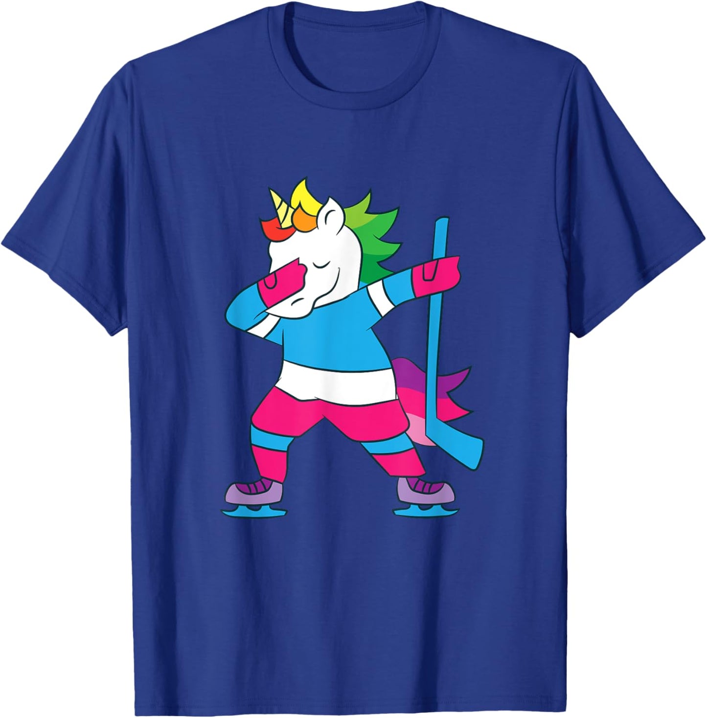 Dabbing Hockey Unicorn Ice Hockey Girls Unicorn T-Shirt - T-Shirt | Royal