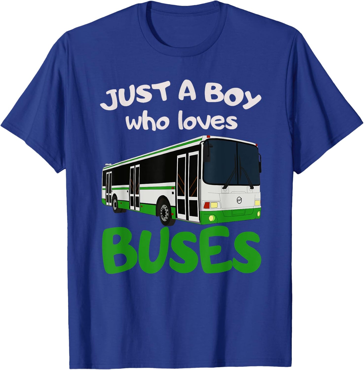 Just A Boy Who Loves Buses & Funny Bus Lovers T-Shirt - T-Shirt | Royal