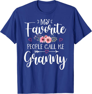 My Favorite People Call Me Granny Shirt Floral Mother's Day T-Shirt - T-Shirt | Royal
