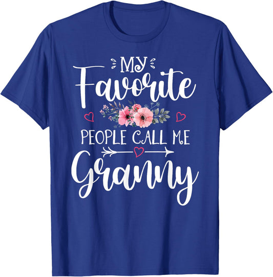 My Favorite People Call Me Granny Shirt Floral Mother's Day T-Shirt - T-Shirt | Royal