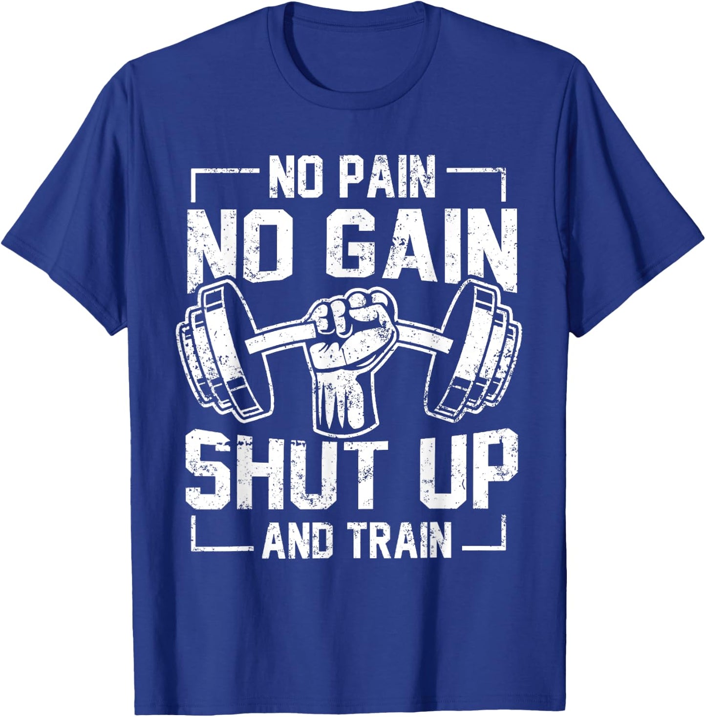 No Pain No Gain Funny Gym Workout Fitness Coach Trainer T-Shirt - T-Shirt | Royal