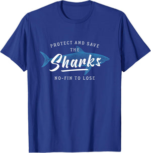 Shark Word Game with a Fin Save the Sharks T-Shirt - T-Shirt | Royal