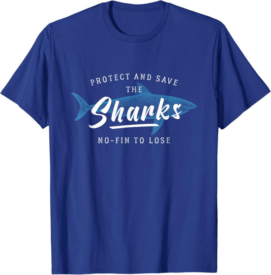 Shark Word Game with a Fin Save the Sharks T-Shirt - T-Shirt | Royal