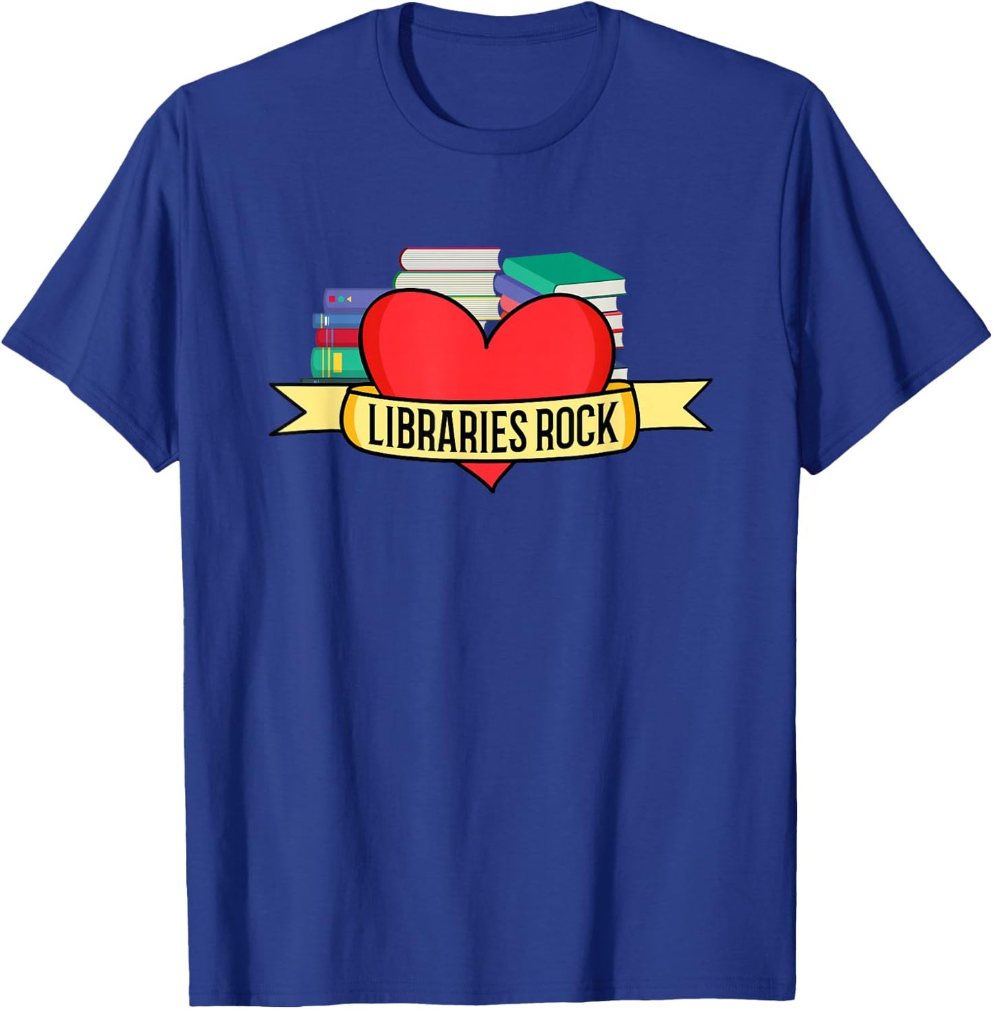 Funny Librarian Library Assistant Libraries Rock Book Lover T-Shirt - T-Shirt | Royal