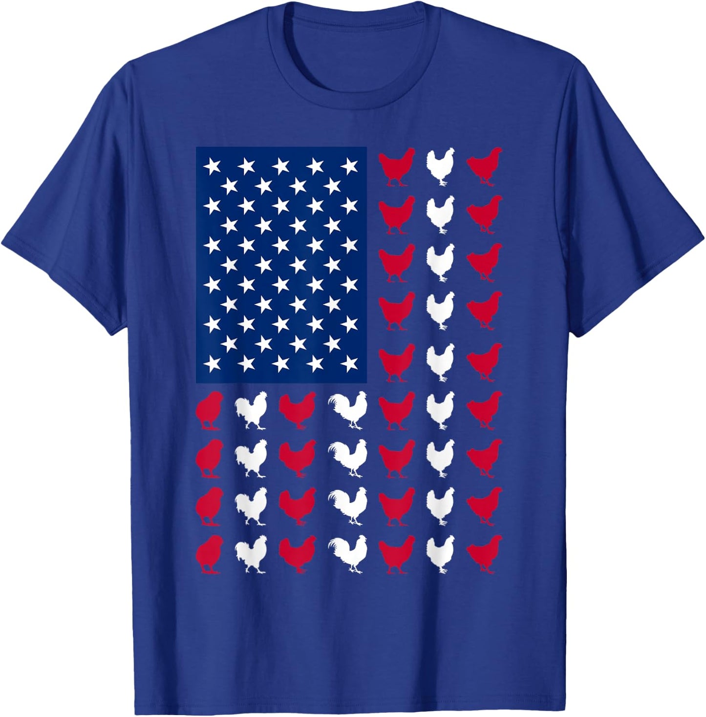 4th of July Chicken Lovers Funny USA American Flag Patriotic T-Shirt - T-Shirt | Royal