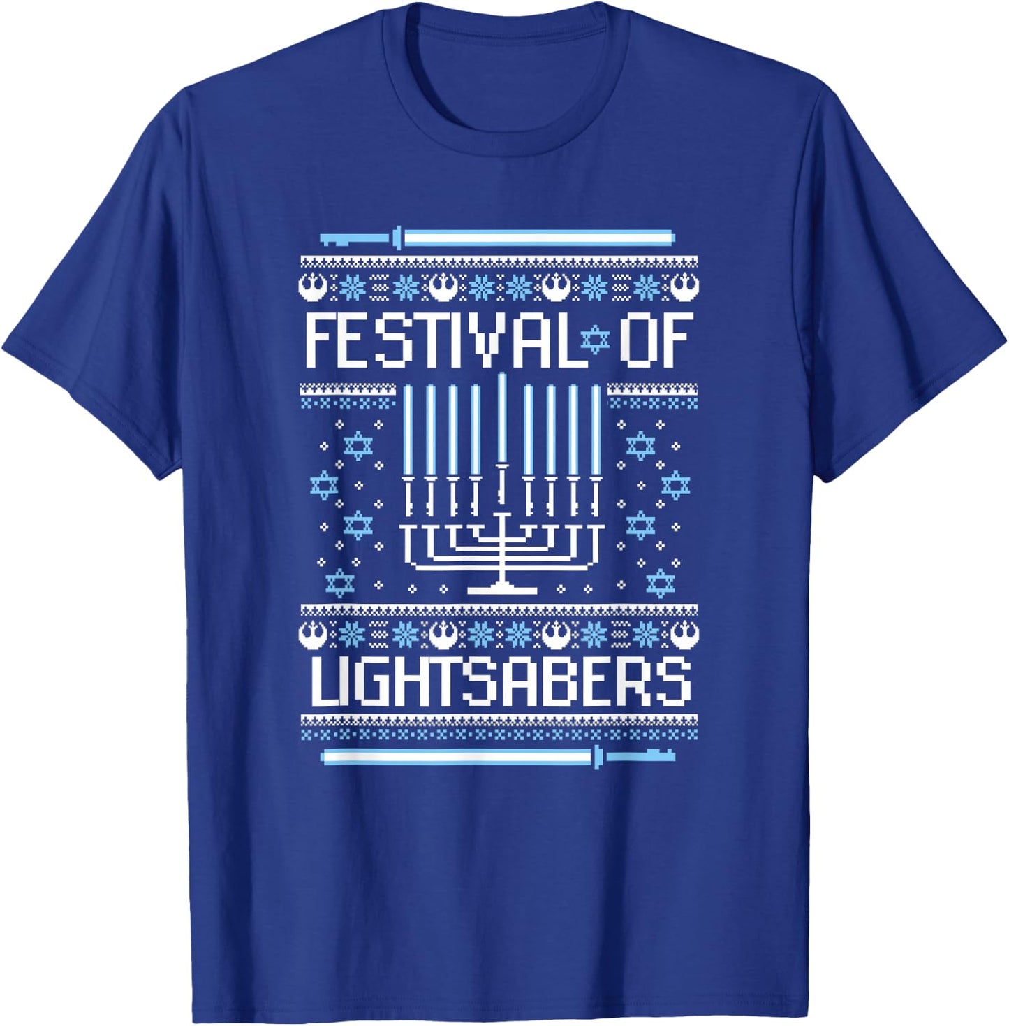 Star Wars Hannukah Festival Of Lightsabers T-Shirt - T-Shirt | Royal