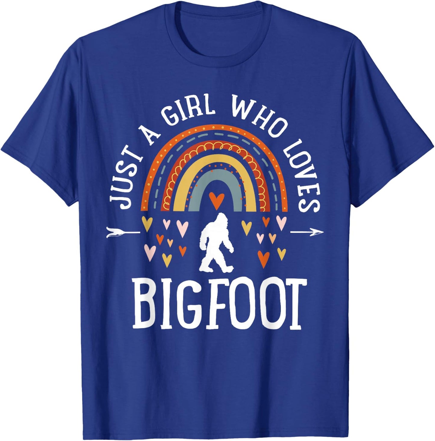 Just A Girl Who Loves Bigfoot Rainbow Gifts Bigfoot Lover T-Shirt - T-Shirt | Royal