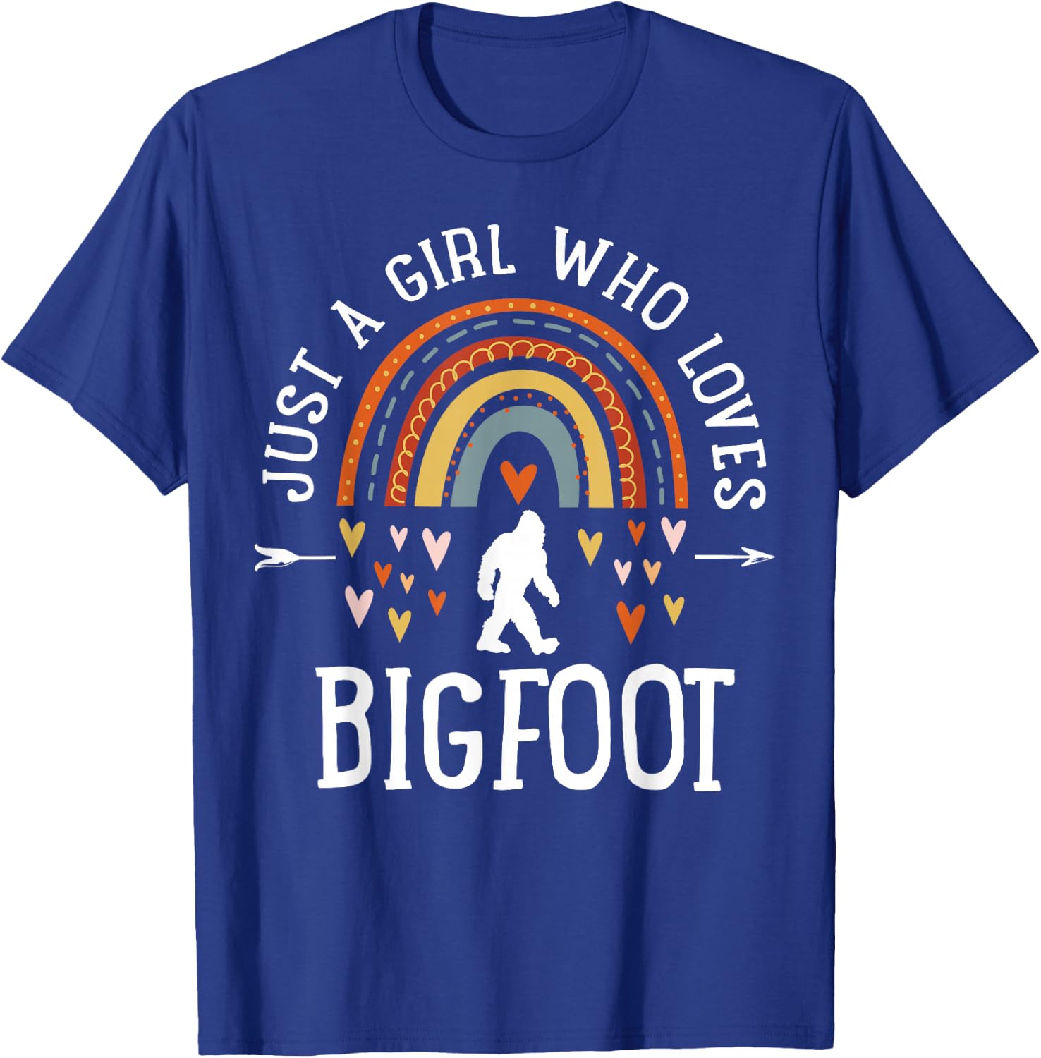 Just A Girl Who Loves Bigfoot Rainbow Gifts Bigfoot Lover T-Shirt - T-Shirt | Royal