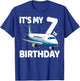 It's My 7th Birthday Airplane 7 year old Birthday Boy Girl T-Shirt - T-Shirt | Royal
