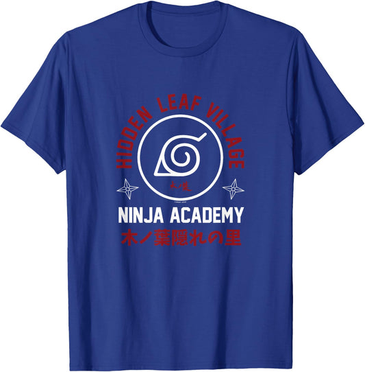 Naruto Shippuden Ninja Academy Varsity Logo Anime T-Shirt - T-Shirt | Royal