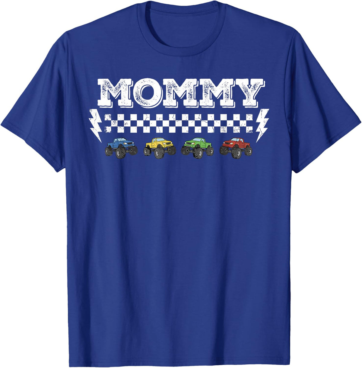 Mommy Monster Truck Matching Family Mommy Birthday Squad T-Shirt - T-Shirt | Royal