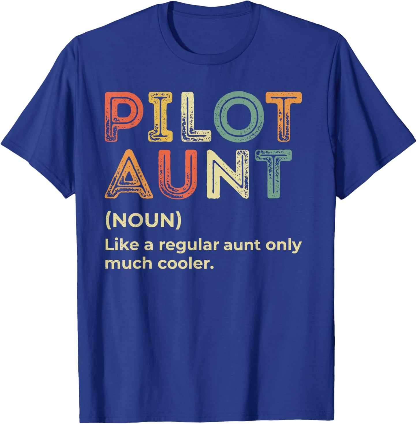 Funny Pilot Aunt Definition Airplane Aviation Pilot Auntie T-Shirt - T-Shirt | Royal