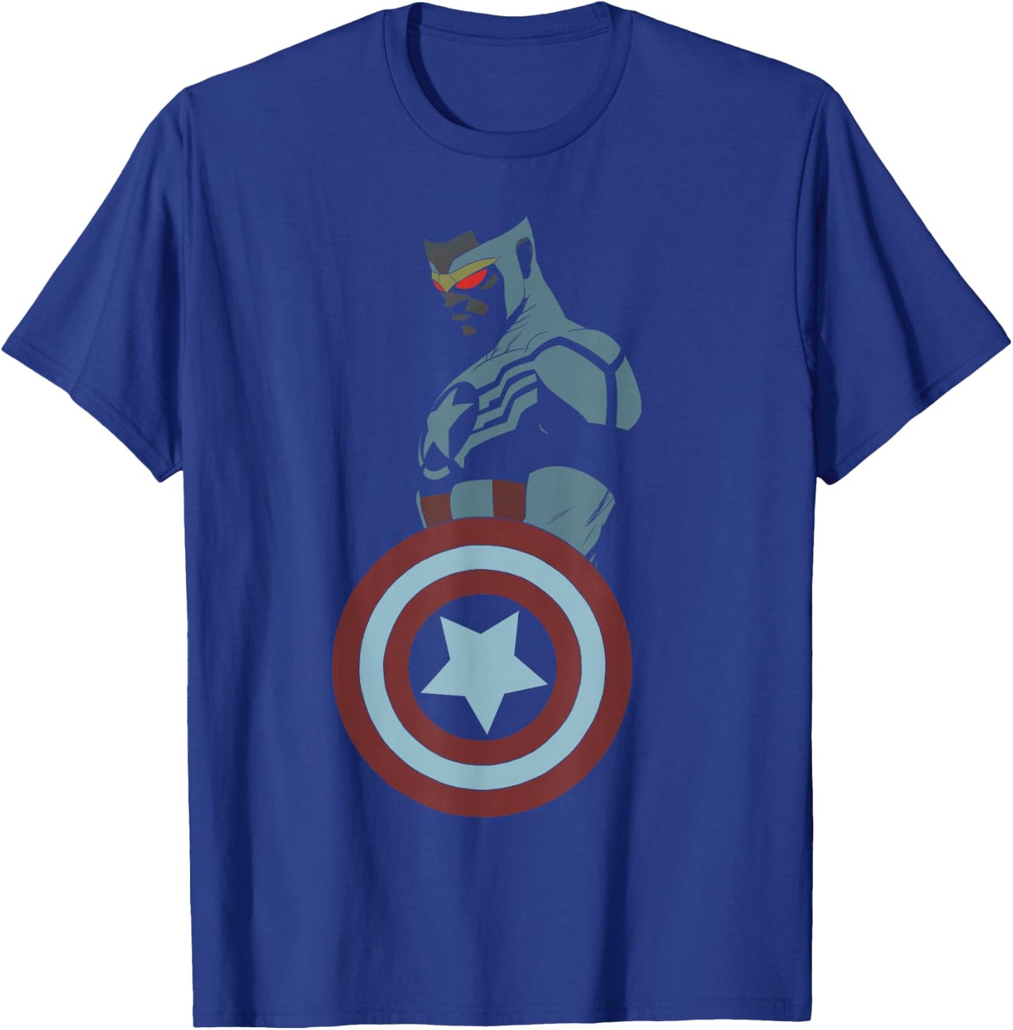 Marvel Avengers Sam Wilson Captain America Portrait T-Shirt - T-Shirt | Royal