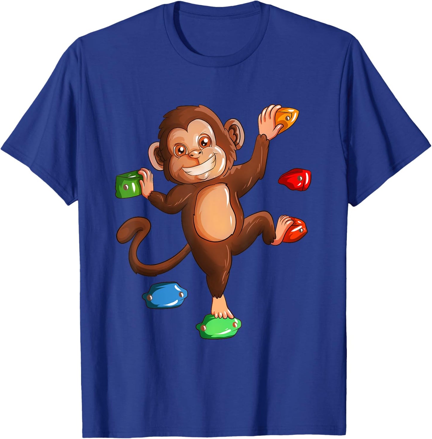 Climbing Monkey Monkey Children Climbing Forest Bouldering T-Shirt - T-Shirt | Royal
